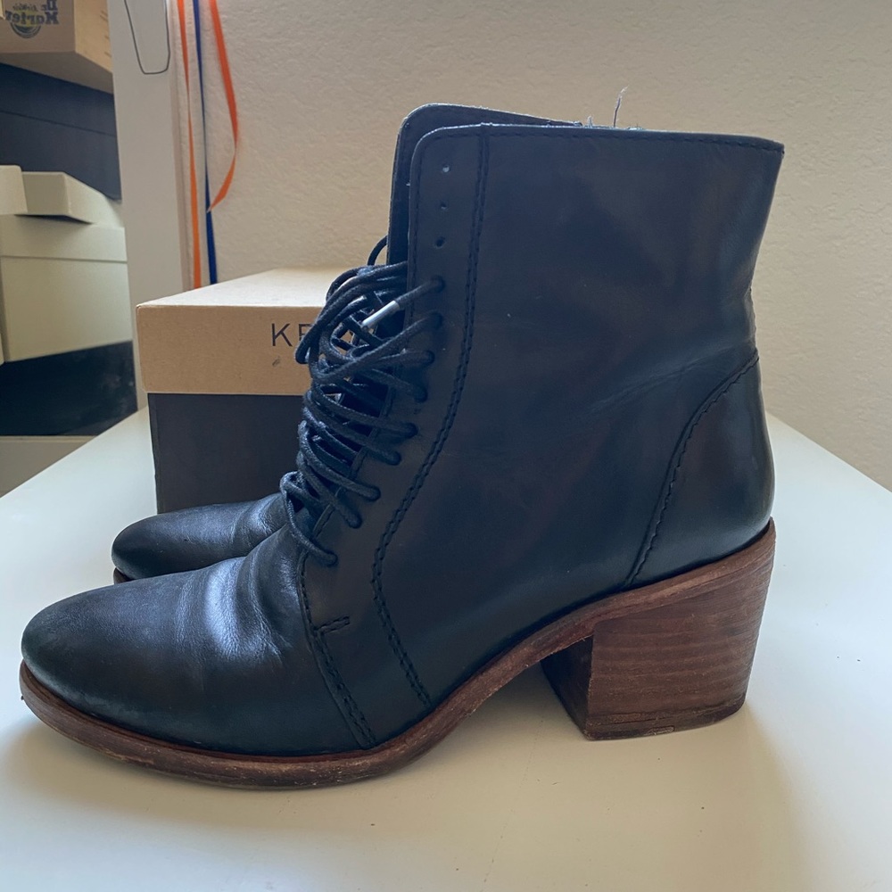 Anthropologie Kelsi Dagger black leather boots 6